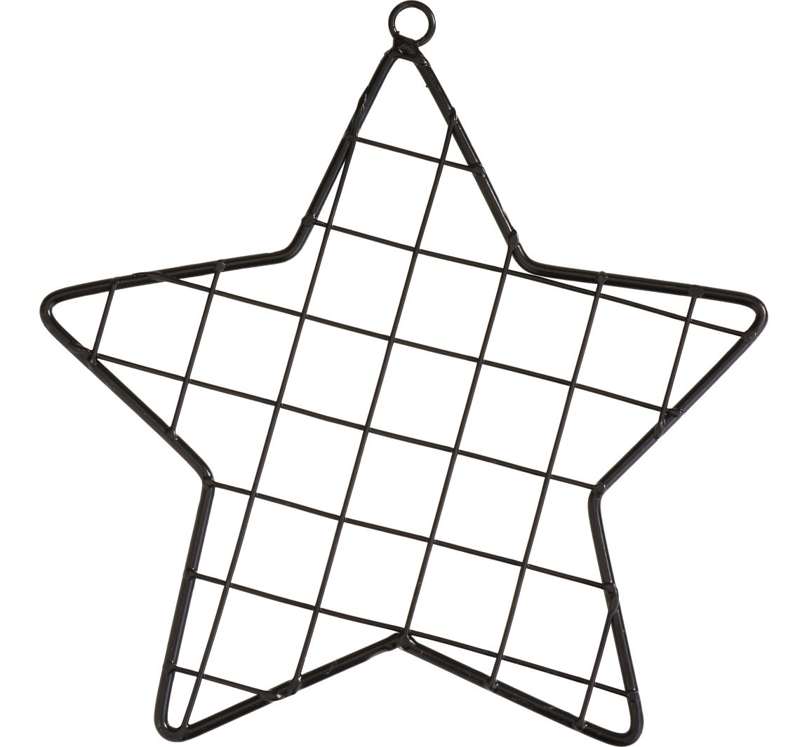 Metallring Stern 'Gitter' - Schwarz