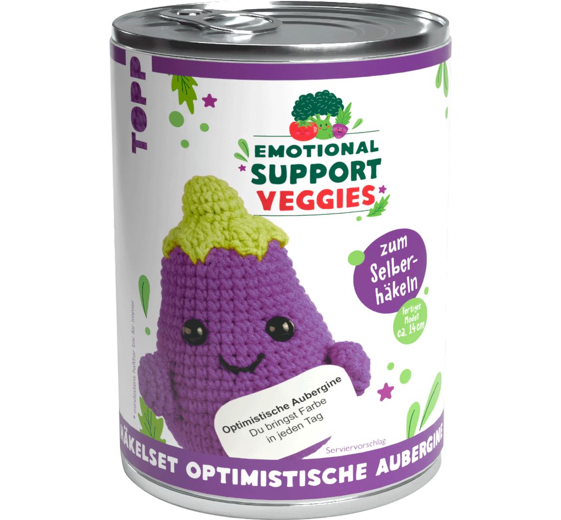 Häkel-Set 'Emotional Support Veggies' - Aubergine