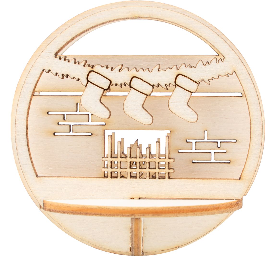 VBS Holz-Steckmotiv für Acrylkugel - Kamin
