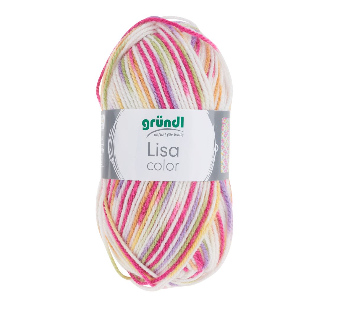 Gründl Wolle 'Lisa Premium Color' - Pink/Orange/Gelb, Farbe 02