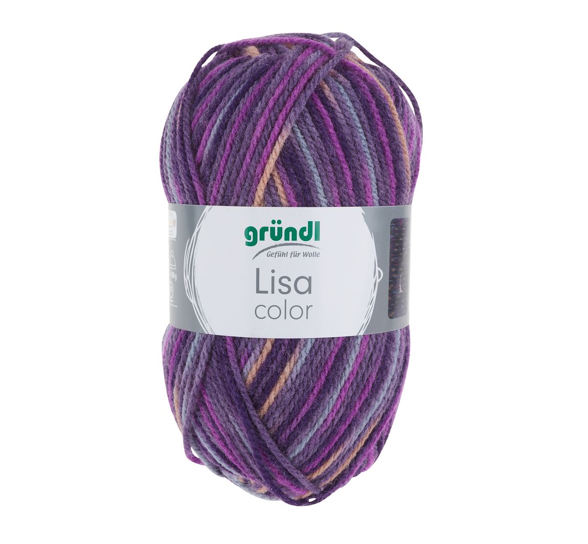 Gründl Wolle 'Lisa Premium Color' - Brombeere/Fuchsia/Lila, Farbe 04