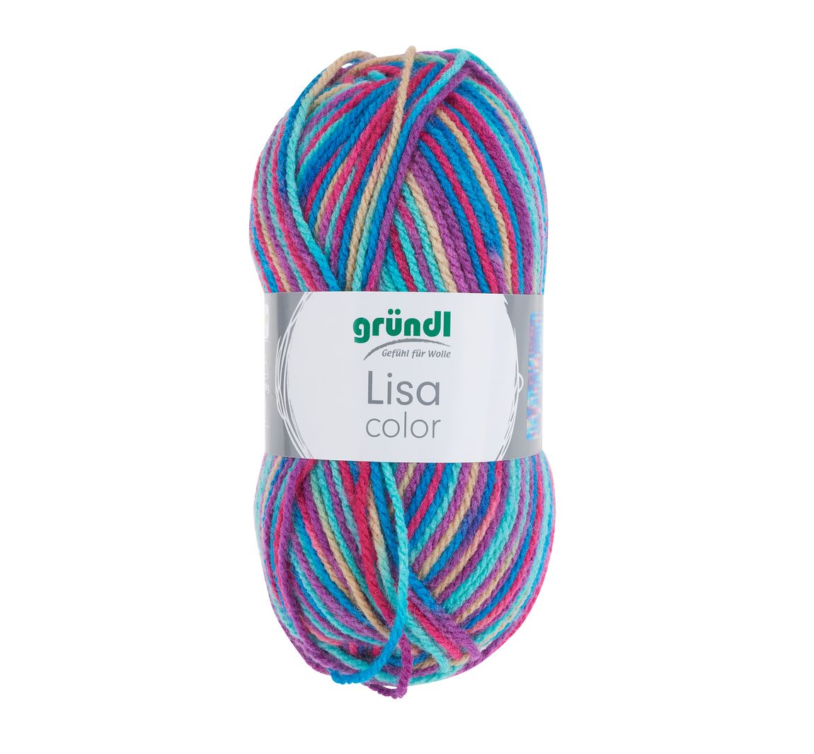 Gründl Wolle 'Lisa Premium Color' - Petrol/Mint/Lila, Farbe 18