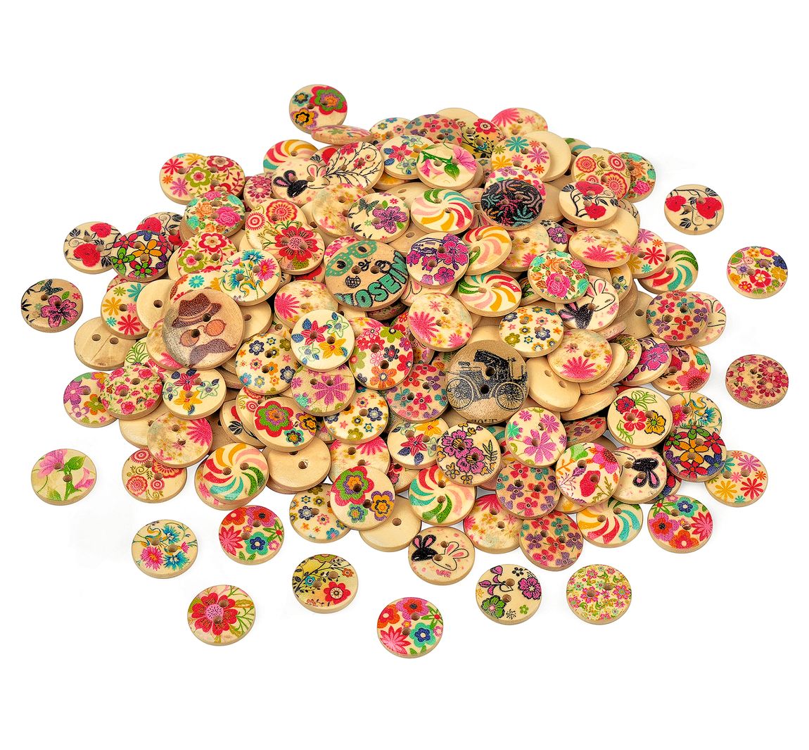 VBS Holzknöpfe 'Blumen-Mix', 100 g