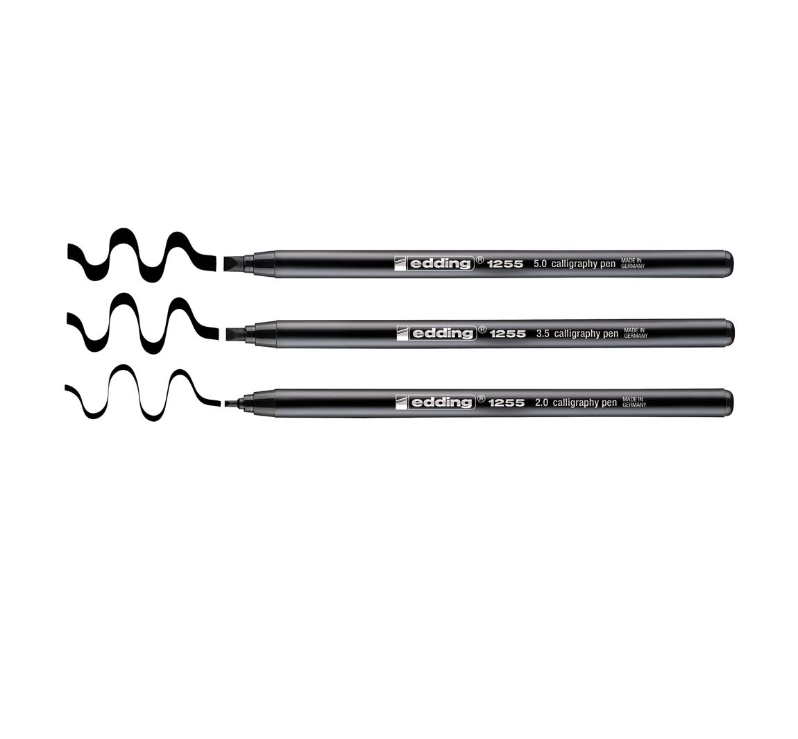edding 1255 'Kalligrafie-Stifte' - Schwarz