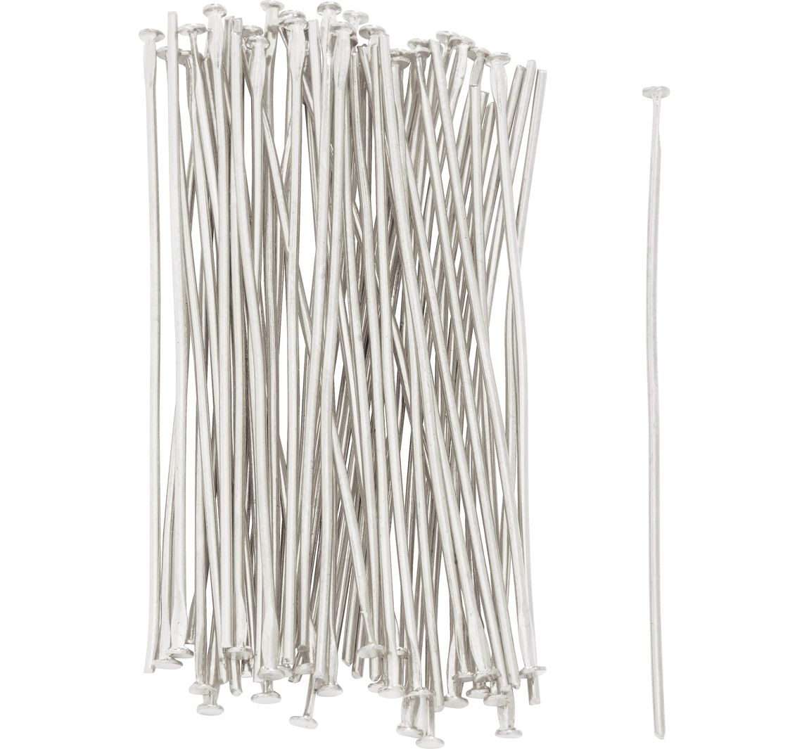 Stifte für Zauberperle, ca. 50mm, 50 Stück - Silber