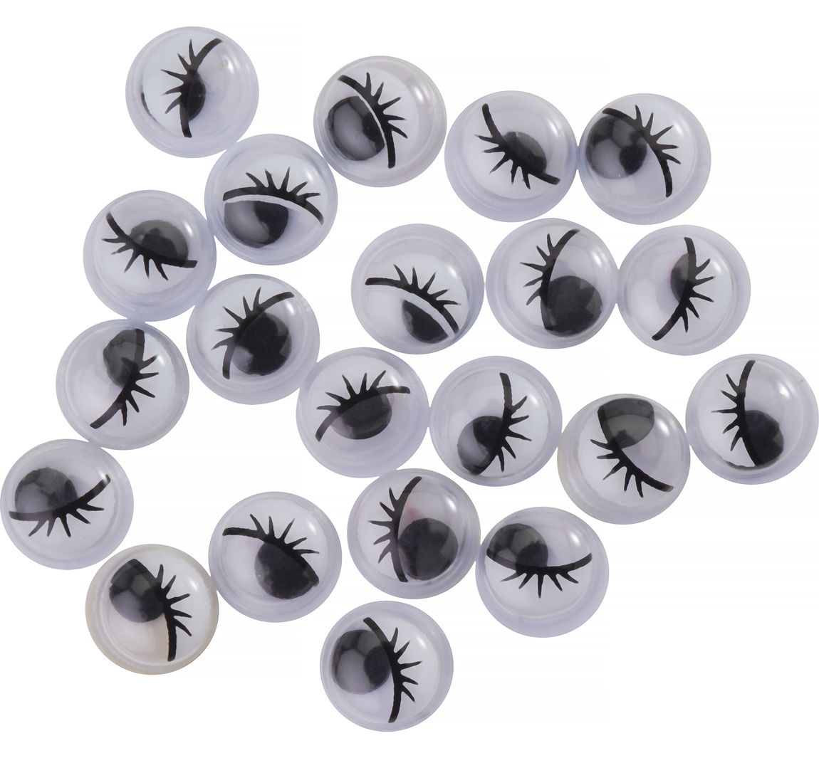 VBS Wackelaugen mit Wimpern - Ø 7 mm, 20 Stück