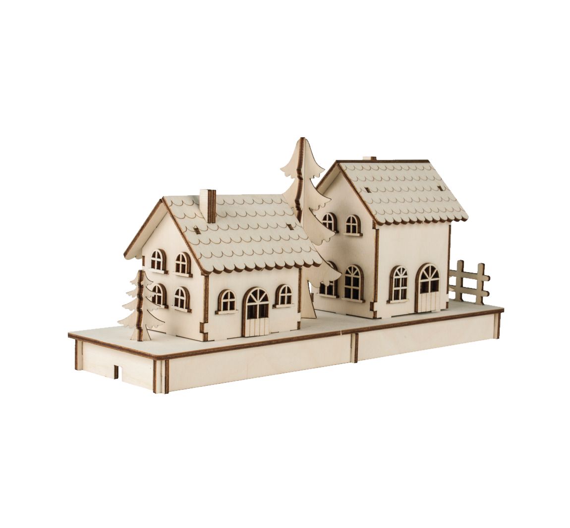 Holzbausatz '2 Lichterhäuser'