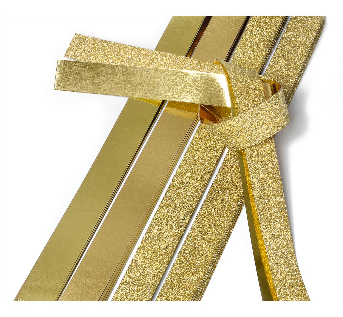 Papierstreifen 'Glitter, gold', 25mm - Gold