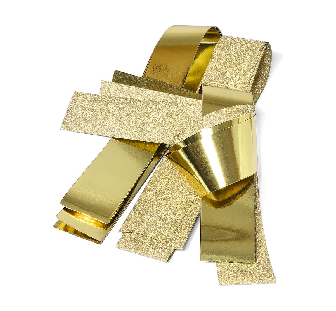 Papierstreifen glänzend 'Glitter, gold', 50mm - Gold
