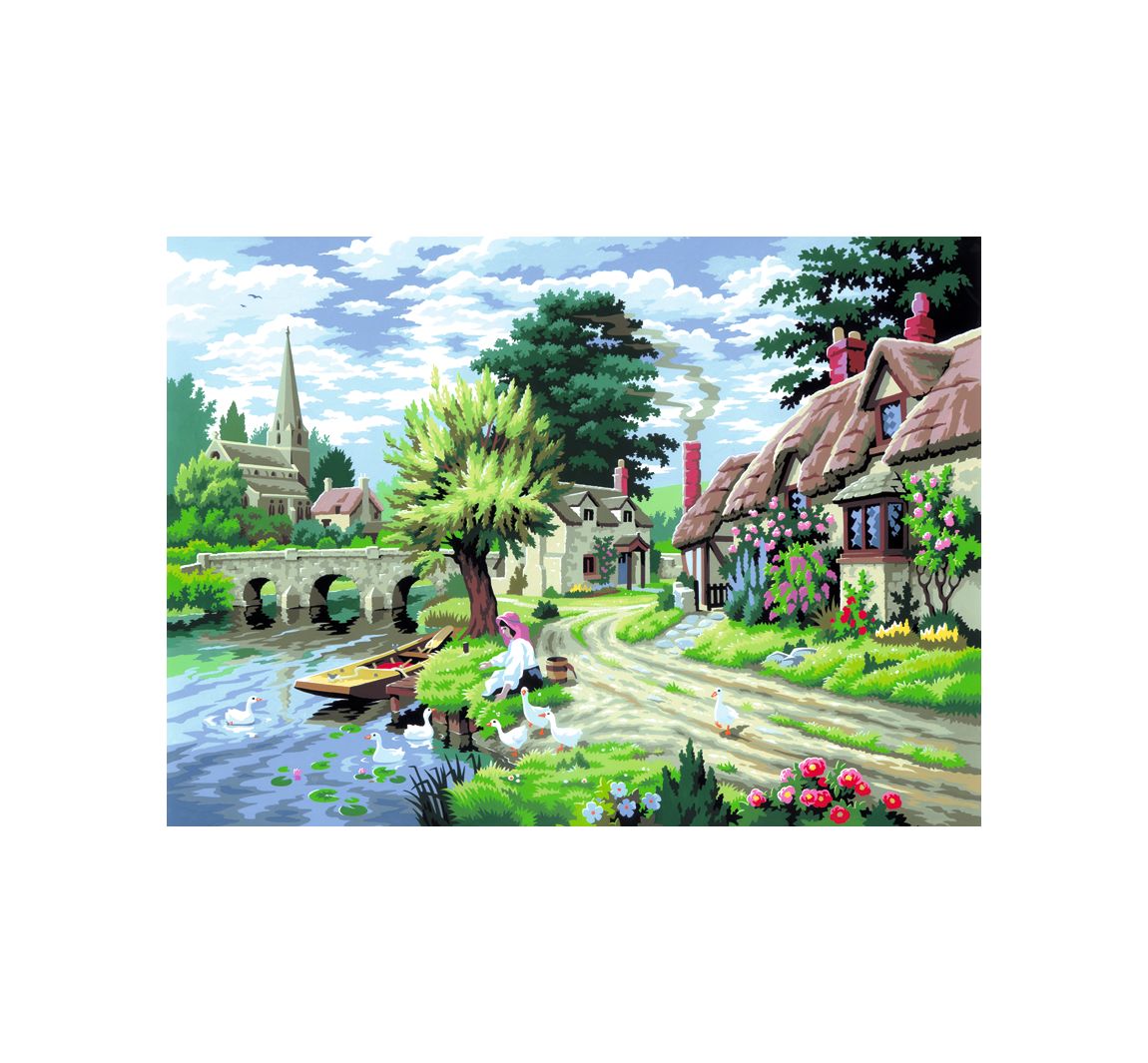 Malen nach Zahlen 'Am Fluss', 30 x 40 cm