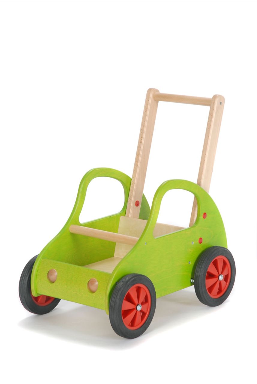 Lauflernwagen Puppenwagen, Holz, mit Bremse, Bätz