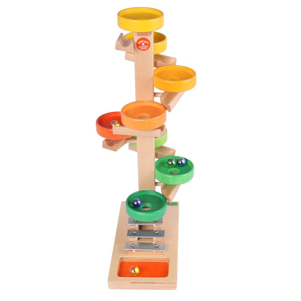 Tellerturm bunt, Holz Kugelbahn, 'spiel gut', Beck