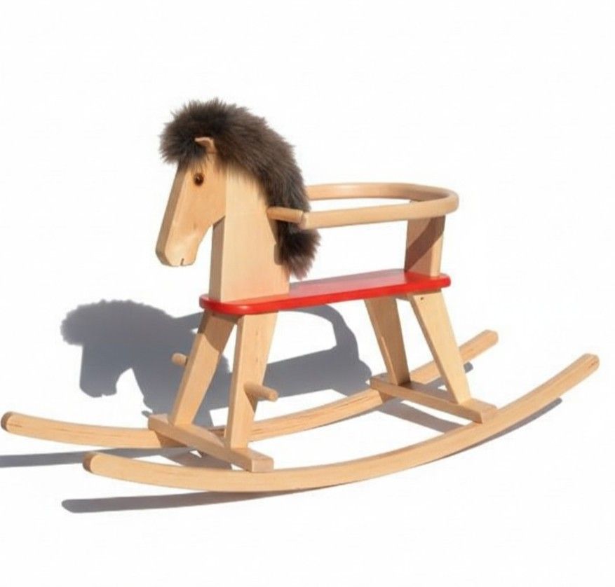 Holzschaukelpferd mit Sitzring, Bille Meier.Germany