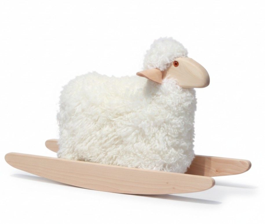 Schaf klein zum Schaukeln echtes Fell, Meier.Germany