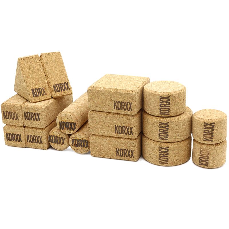 KORXX Form S 28 Korkbauklötze naturfarben, im Beutel, 'spiel gut'