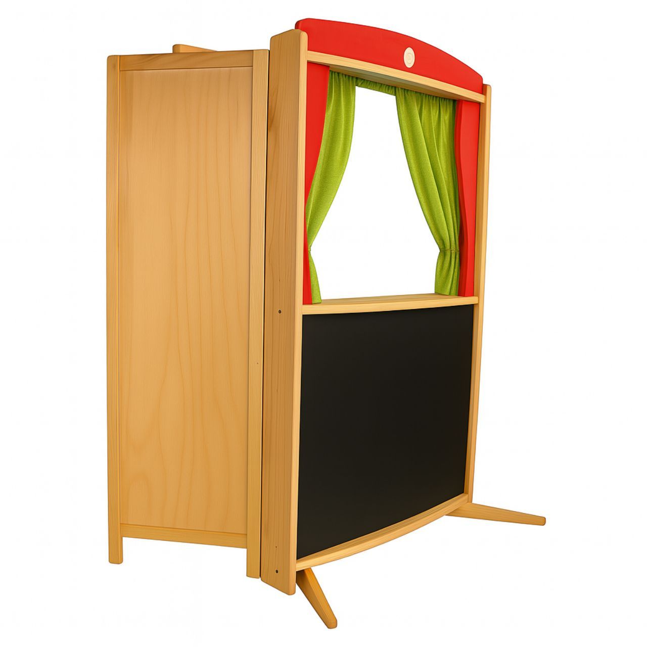Schöllner Kasperletheater aus Holz mit Tafel