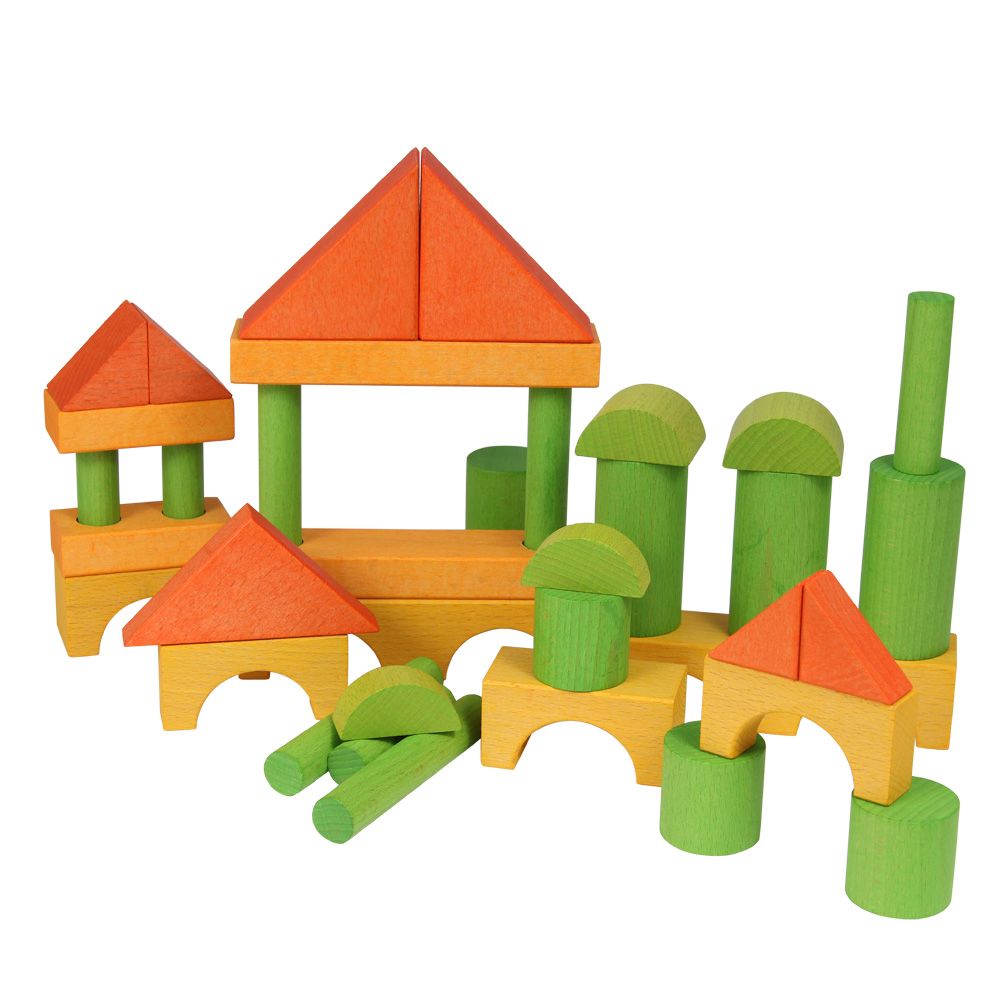 Beck 38 Ergänzungsbausteine Holz bunt gebeizt