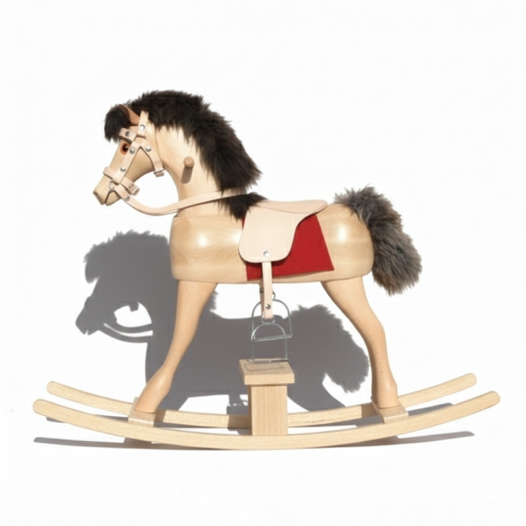 Großes Holzschaukelpferd Conny mit Sattel und Halfter Meier.Germany