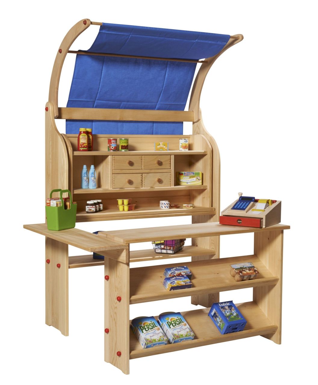 Kaufladen komplett, Massivholz, Glückskäfer