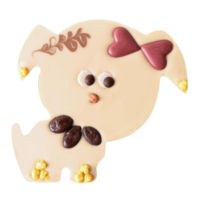 Weißer Hund mit Herz de luxe