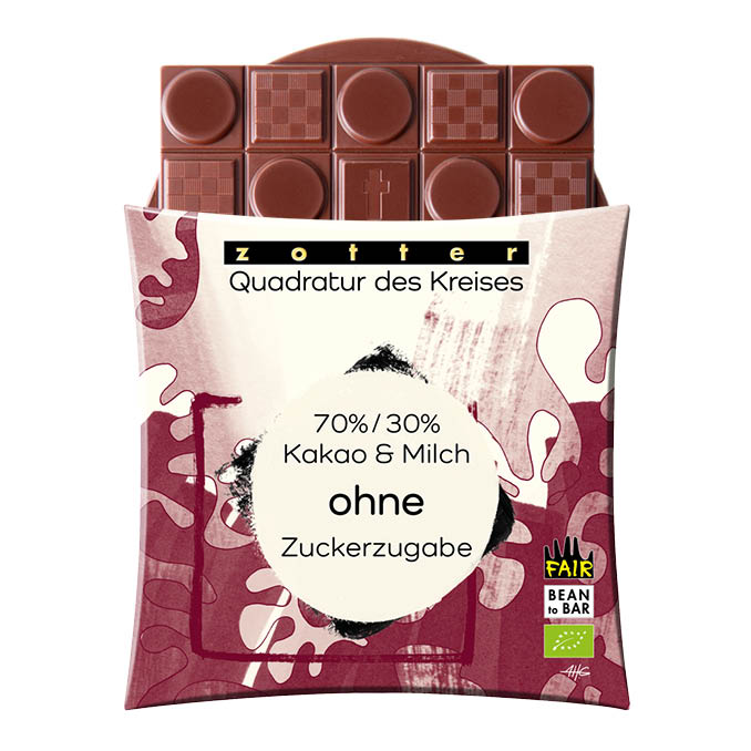70%/30% Kakao & Milch ohne Zuckerzugabe